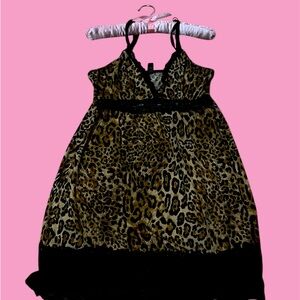 Cheetah Print Silk Lingerie/Blouse Top